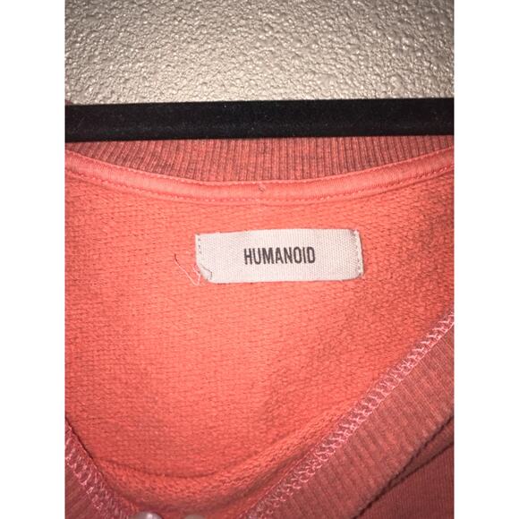 Humanoid Downtown Baddie VSCO Alt  Mauve Button Pocket 3/4 Sleeves Sweatshirt - Picture 4 of 5